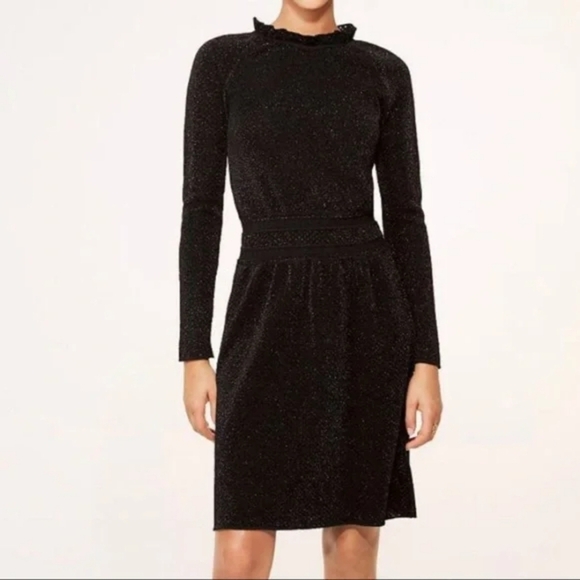 Tory Burch Isabelle Metallic Long Sleeve Dress Size Medium - Picture 1 of 8
